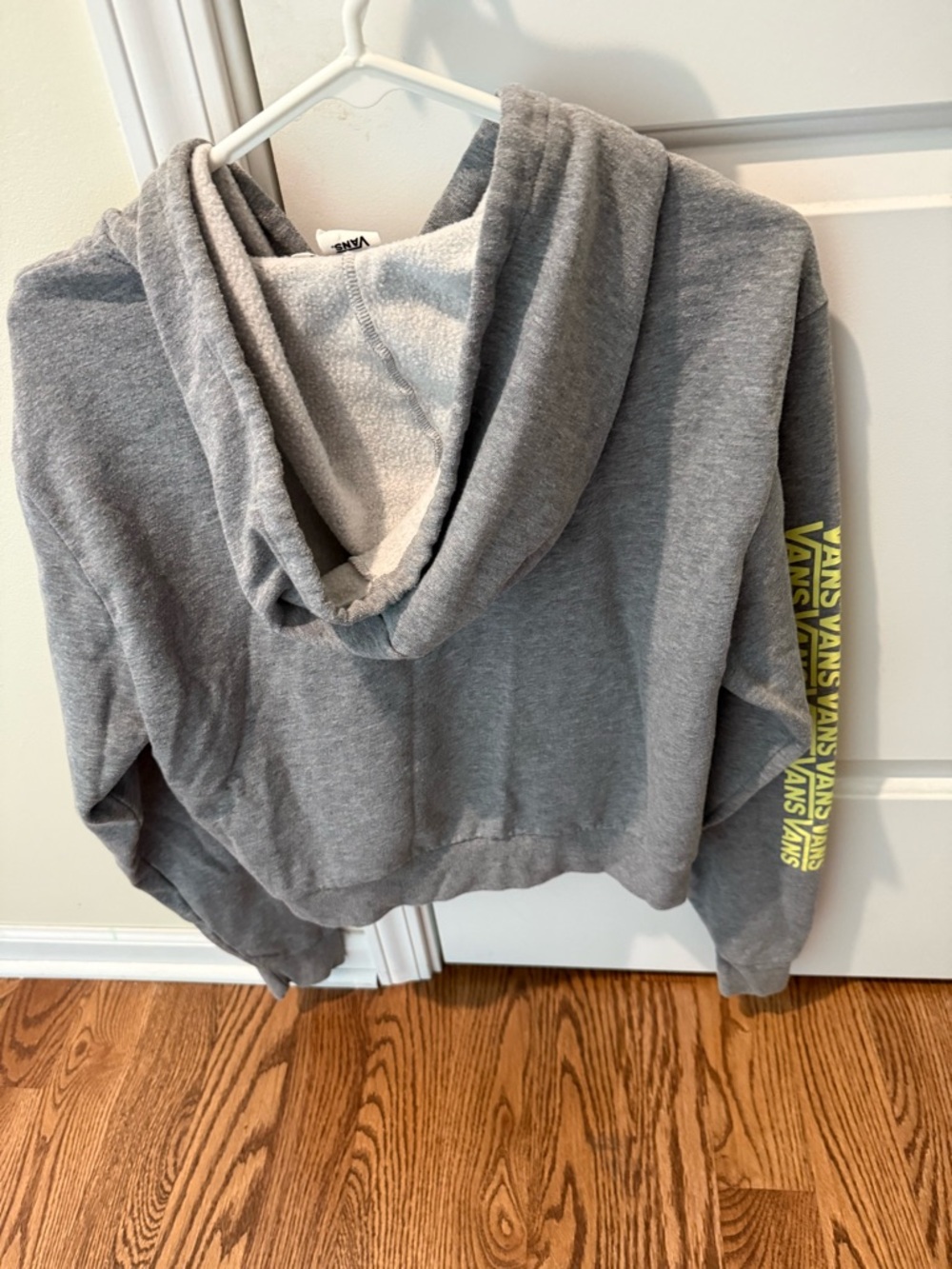 Vans Gray Zip Hoodie with Yellow Sleeve Logo size small - Picture 2 of 2